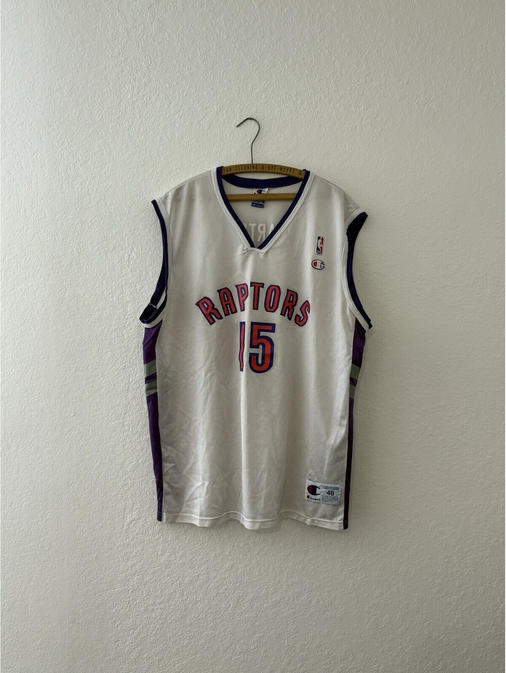 Vintage 90s Vince Carter Toronto Raptors Champion Jersey NBA White size 48